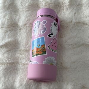 Pink Sticker-Decorated Water Bottle
